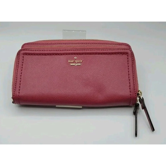 kate spade new york Handbags - Kate Spade Mauve Leather Zip Around Wallet Billfold